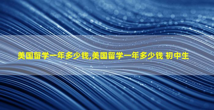 美国留学一年多少钱,美国留学一年多少钱 初中生